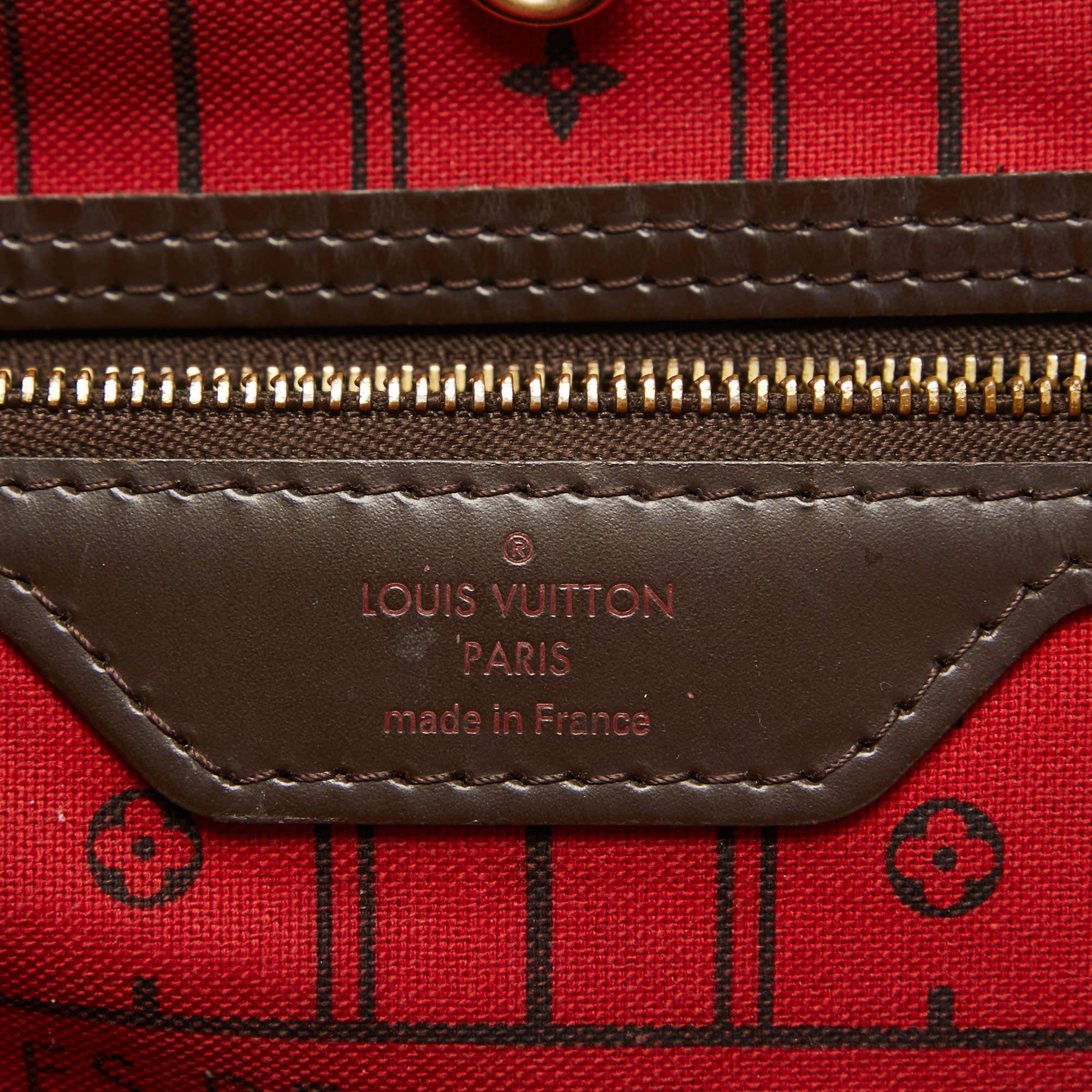 Louis Vuitton Damier Ebene Canvas Neverfull MM Bag For Sale 9