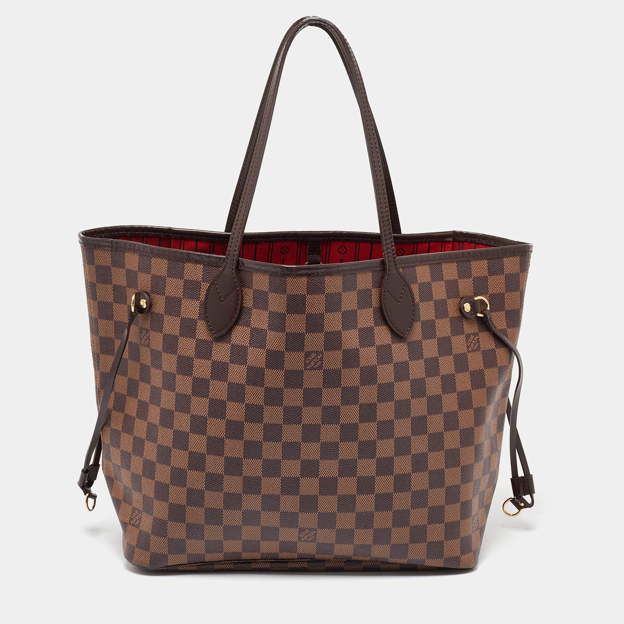 Louis Vuitton Damier Ebene Canvas Neverfull MM Bag In Good Condition In Dubai, Al Qouz 2