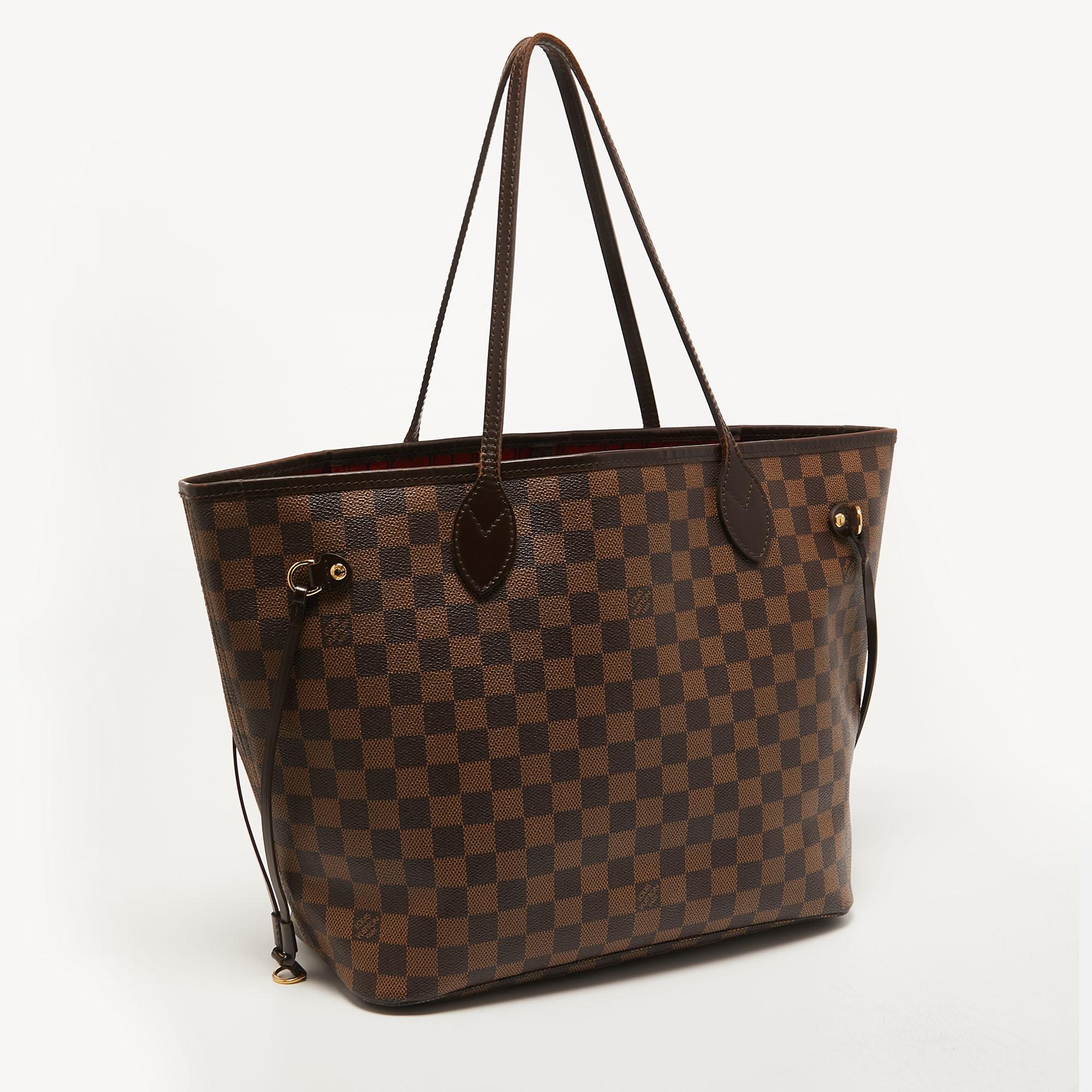 Louis Vuitton Damier Ebene Canvas Neverfull MM Bag In Good Condition In Dubai, Al Qouz 2