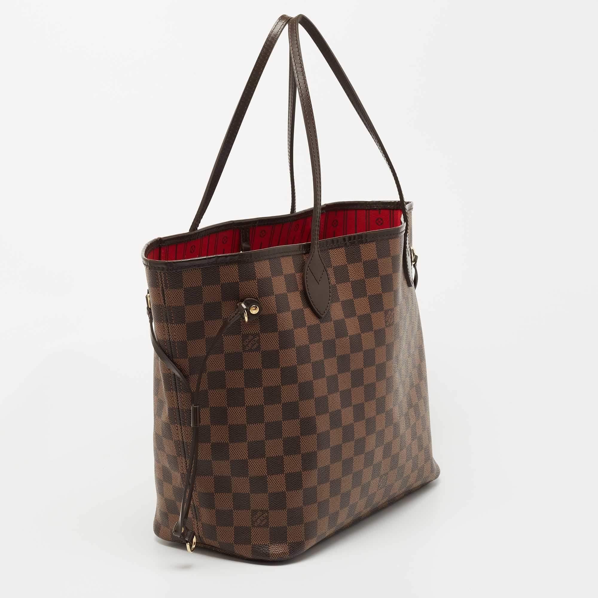 Women's Louis Vuitton Damier Ebene Canvas Neverfull MM Bag