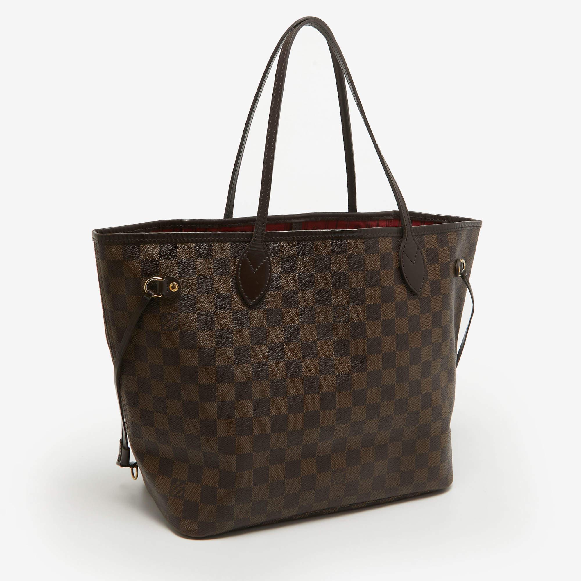 Women's Louis Vuitton Damier Ebene Canvas Neverfull MM Bag For Sale
