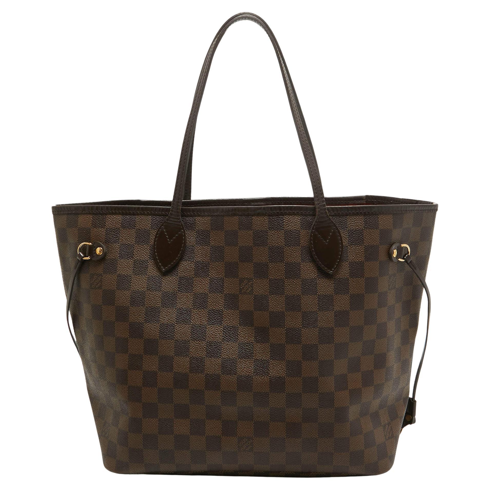 Louis Vuitton Damier Ebene Canvas Neverfull MM Bag For Sale