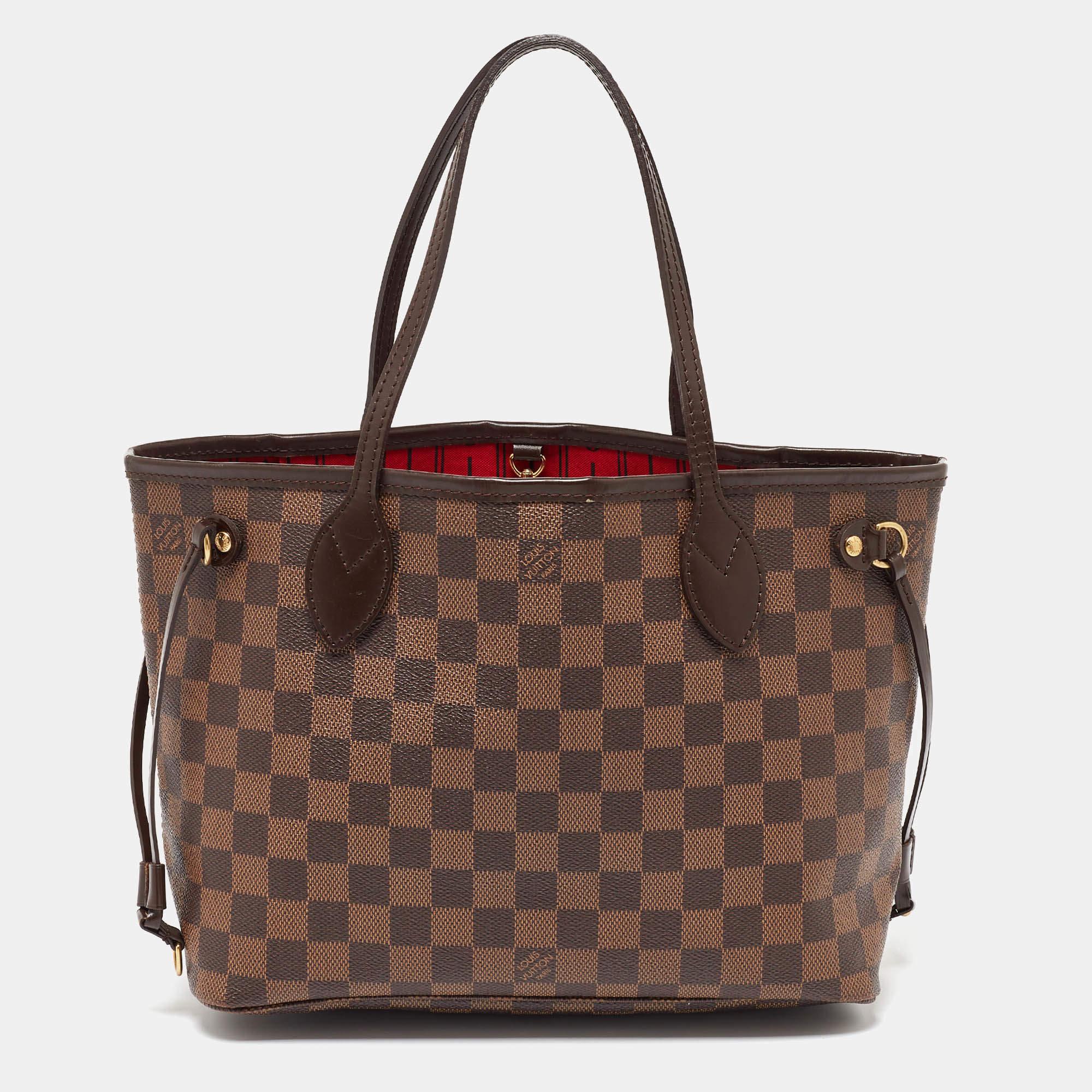 Louis Vuitton Damier Ebene Canvas Neverfull PM Bag In Good Condition In Dubai, Al Qouz 2