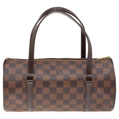 Louis Vuitton - Sac Papillon 26 en toile damier ébène