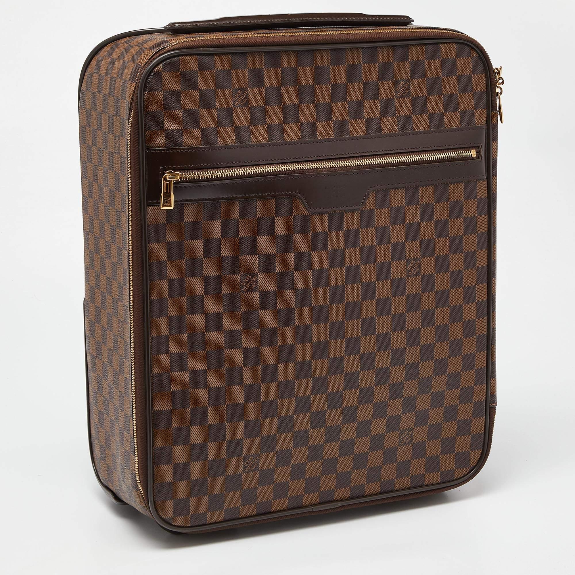 Black Louis Vuitton Damier Ebene Canvas Pegase 45 Luggage
