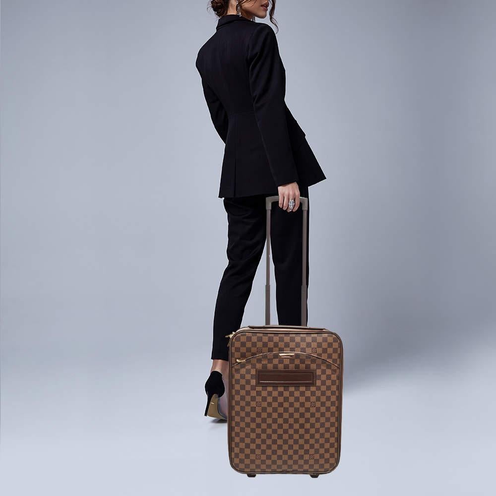 Brown Louis Vuitton Damier Ebene Canvas Pegase 45 Luggage
