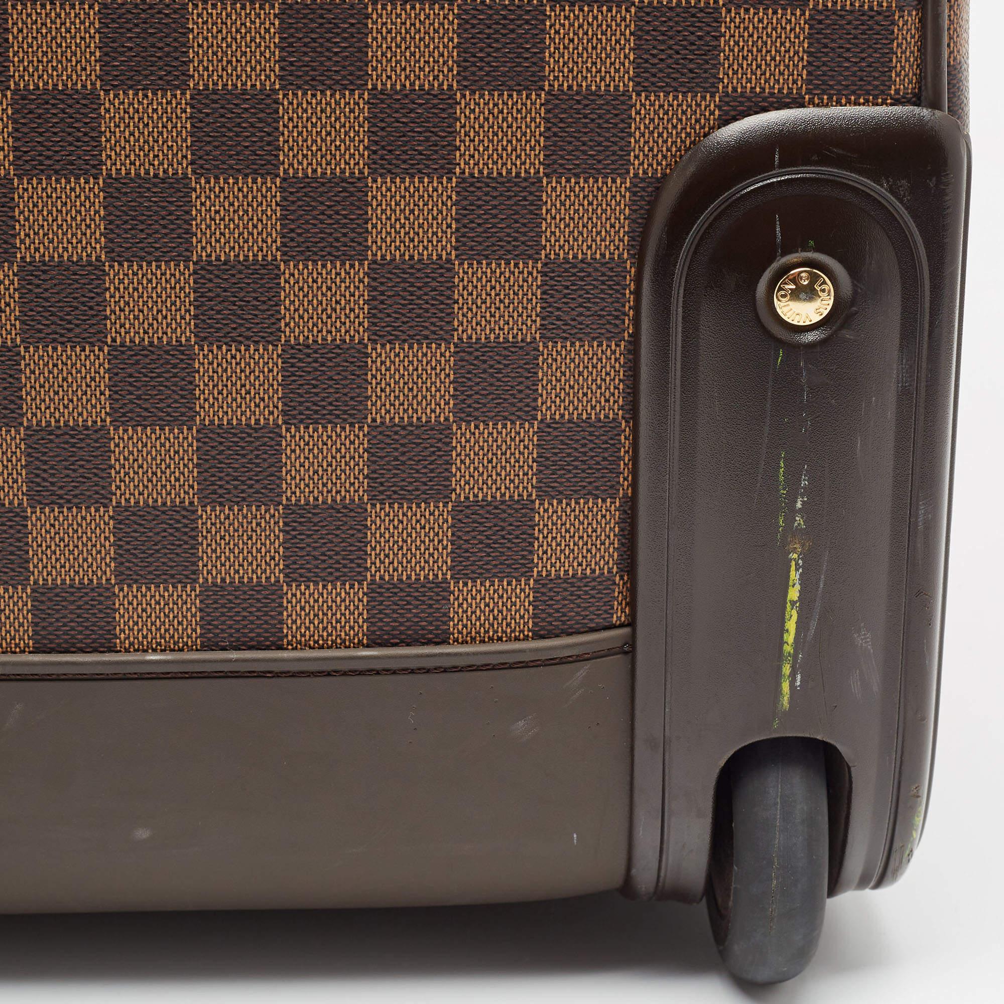 Louis Vuitton Damier Ebene Canvas Pegase 65 Gepäckstücke aus Segeltuch im Angebot 13