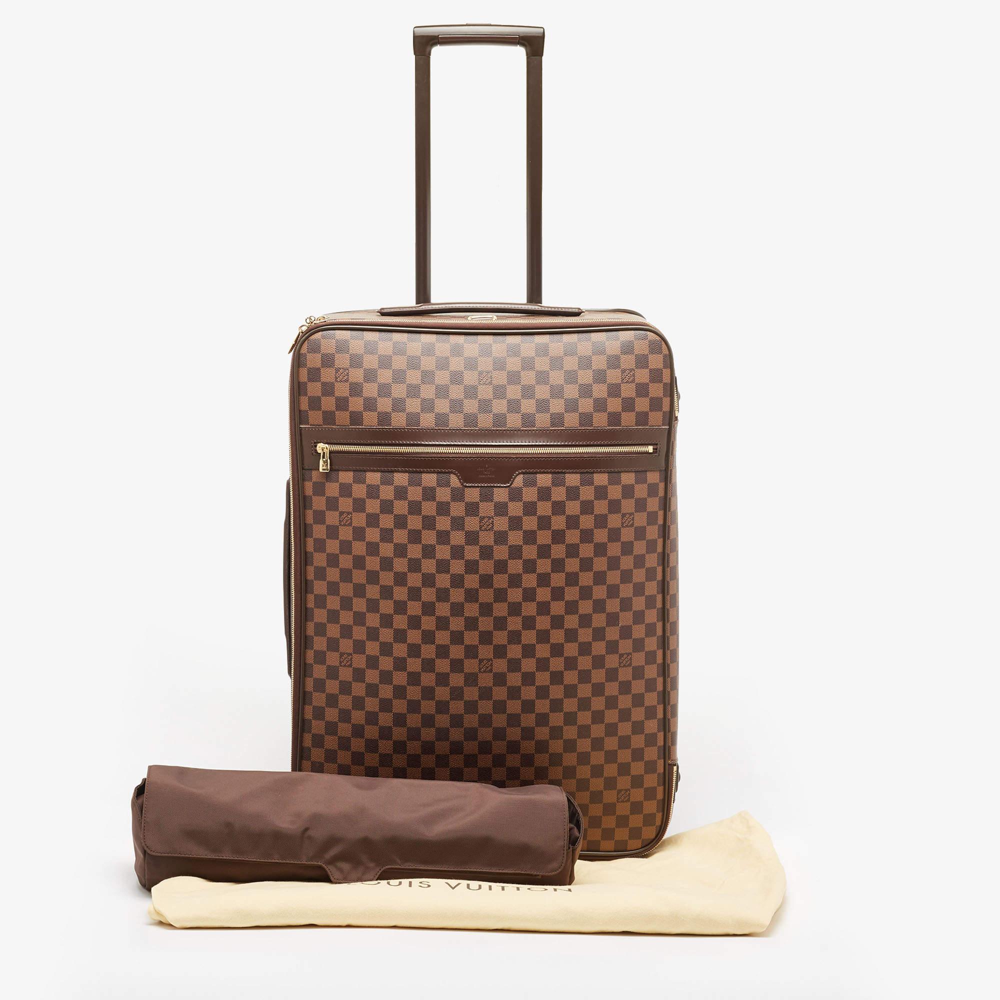 Louis Vuitton Damier Ebene Canvas Pegase 65 Gepäckstücke aus Segeltuch im Angebot 14