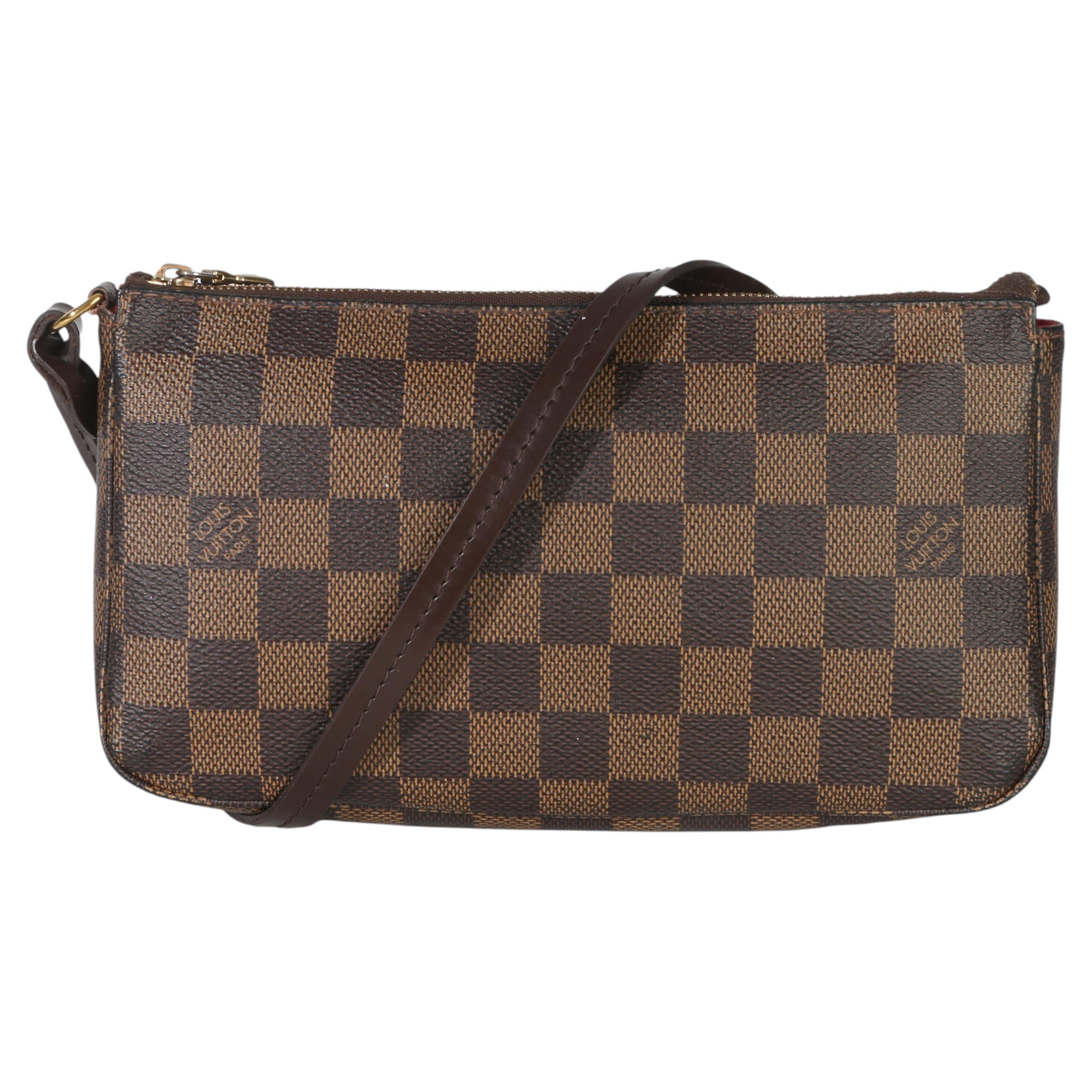 Pochette Louis Vuitton in tela Damier Ebene, linea Accessoires NM