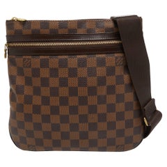 Louis Vuitton Damier Ebene Canvas Wrist Bag Pochette Clutch For Sale at  1stDibs