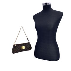 Louis Vuitton Damier Ebene Canvas Pochette Eva Shoulder Bag with Chain