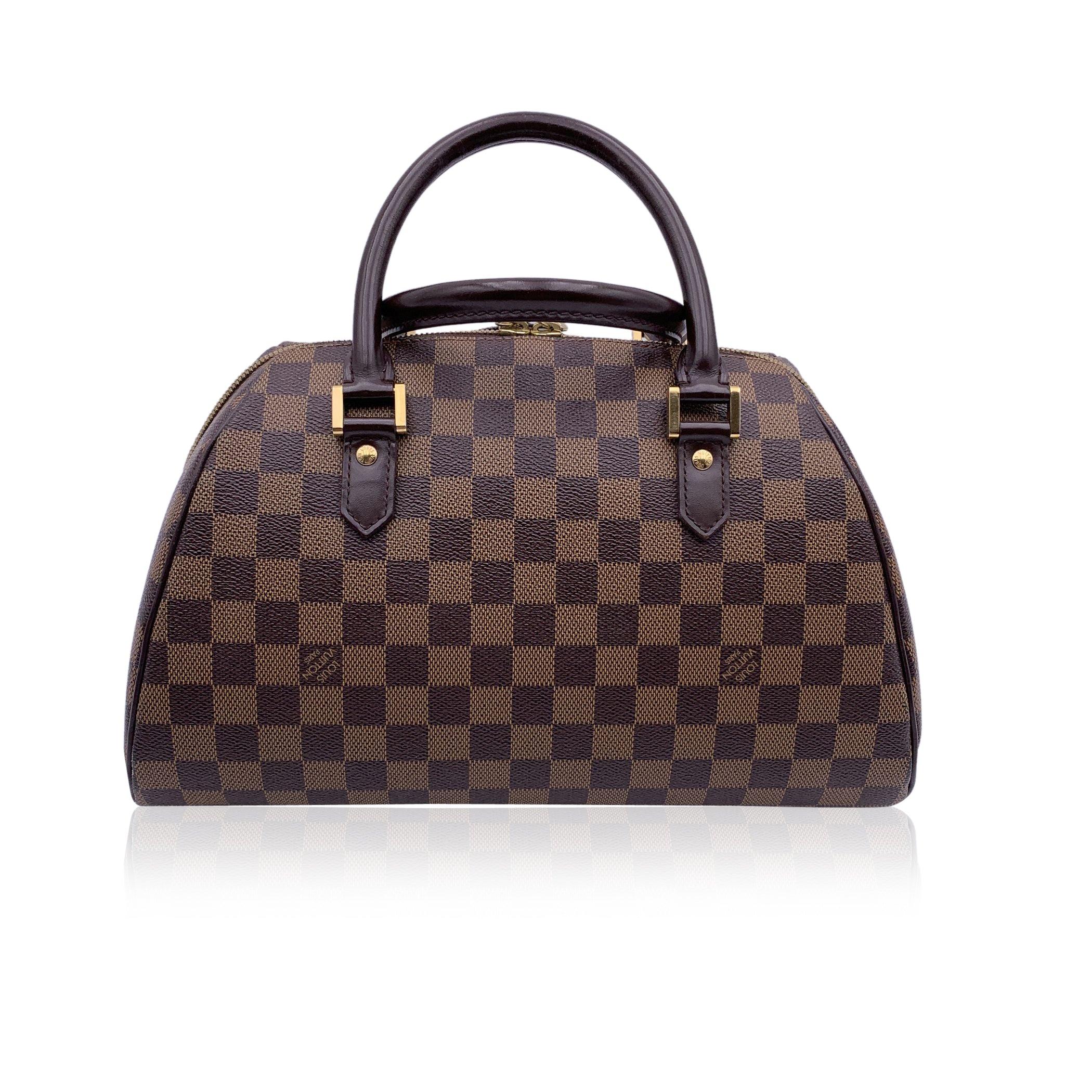 Louis Vuitton Damier Ebene Canvas Ribera MM Satchel Bag Handbag Excellent état - En vente à Rome, Rome