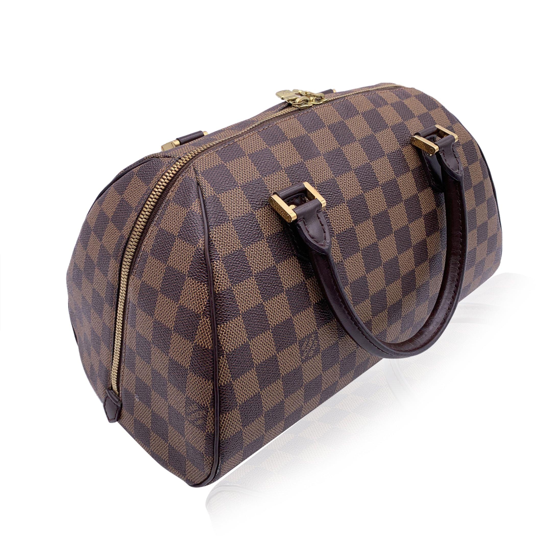 Women's Louis Vuitton Damier Ebene Canvas Ribera MM Satchel Bag Handbag For Sale