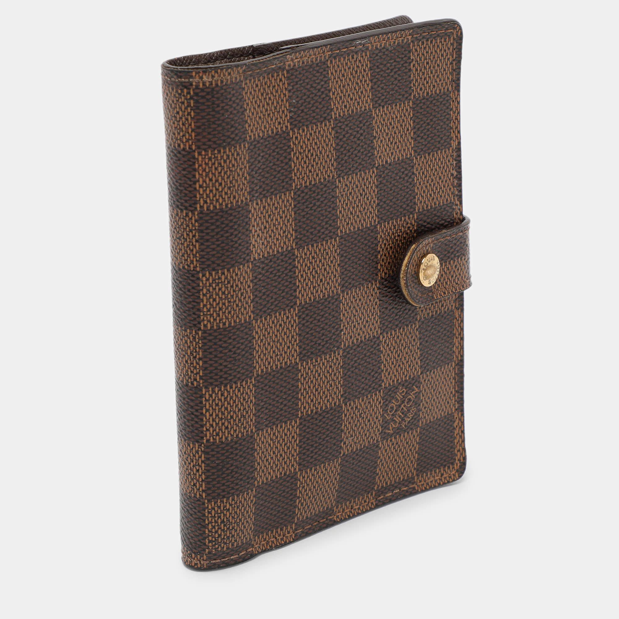 Louis Vuitton Damier Ebene Canvas Ring Agenda Cover In Good Condition In Dubai, Al Qouz 2