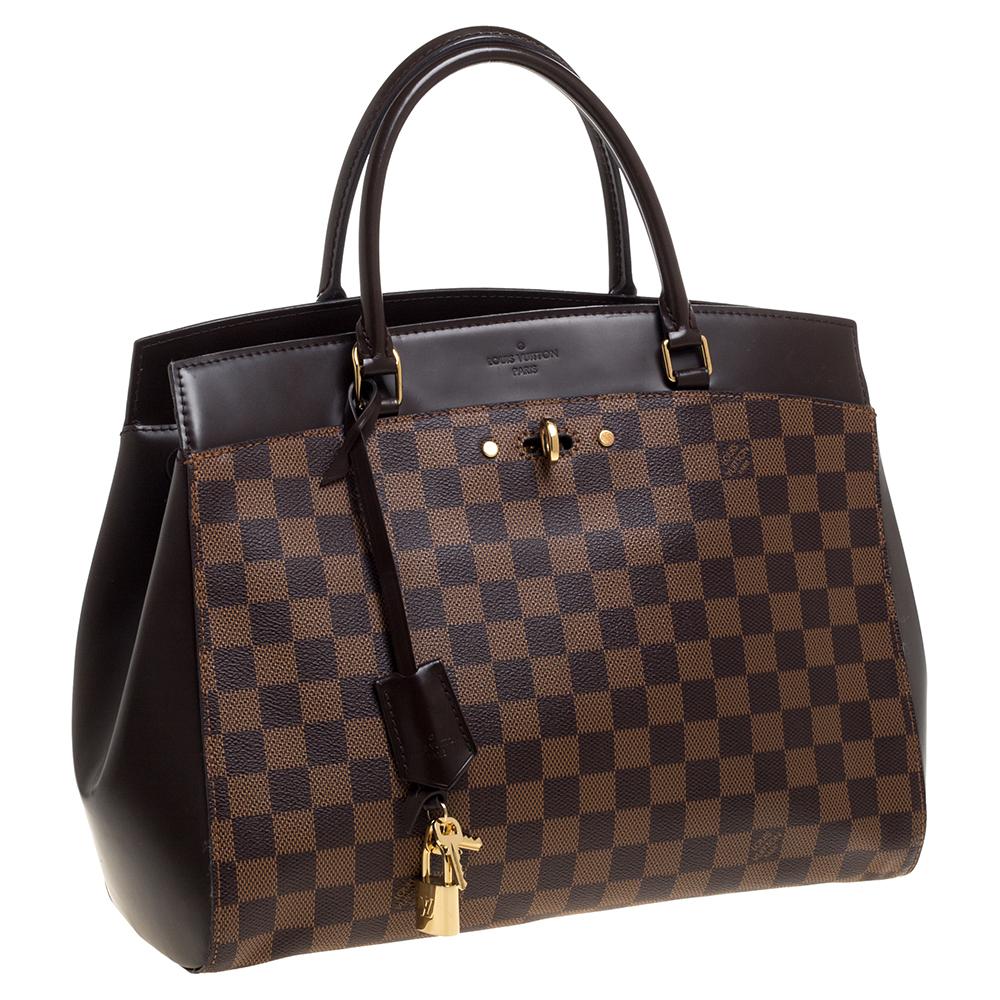 Black Louis Vuitton Damier Ebene Canvas Rivoli MM Bag