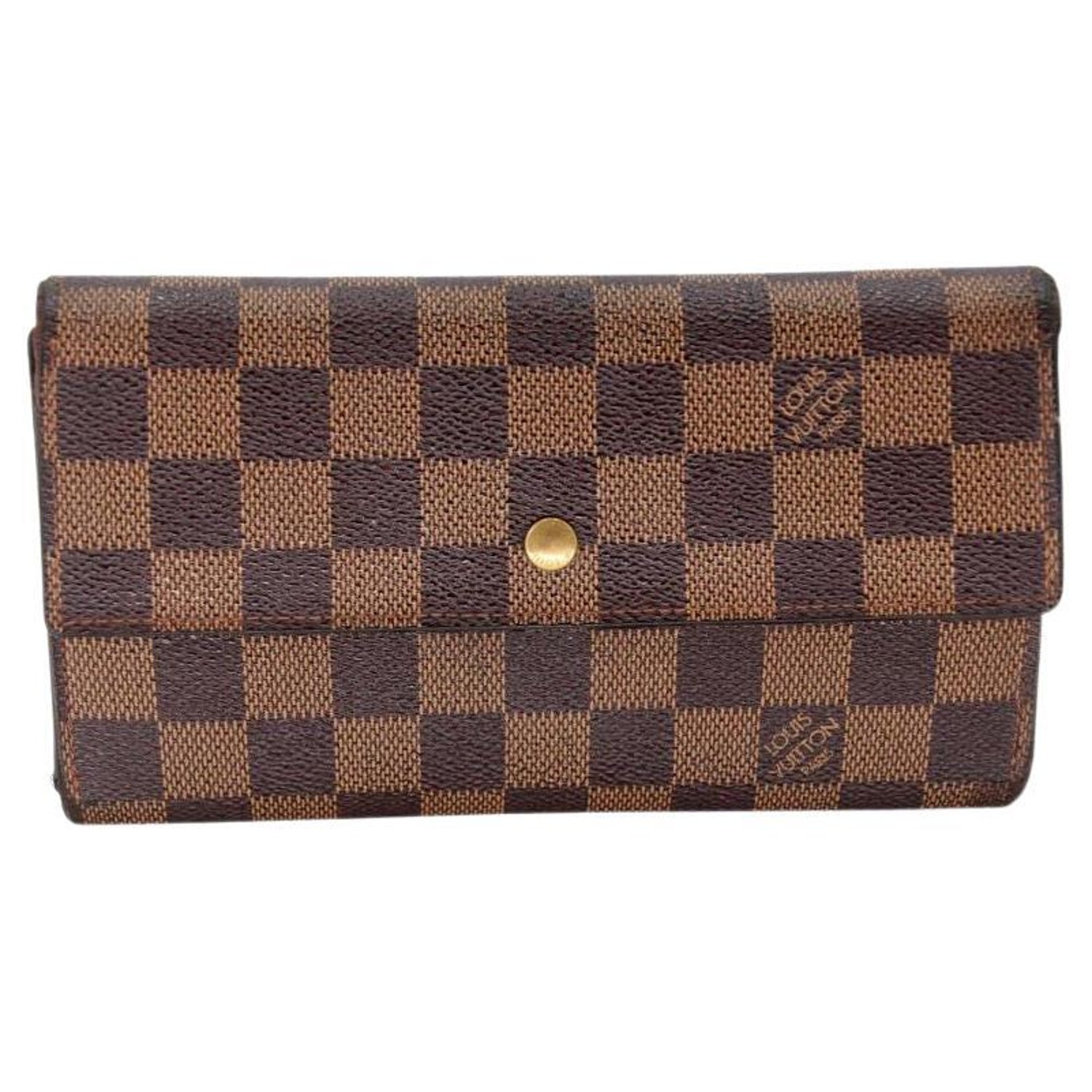 Louis Vuitton Damier Monogram Gm Travel Checkbook Wallet Lv-1202p-0001
