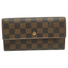 Louis Vuitton - Portefeuille Sarah en toile damier ébène