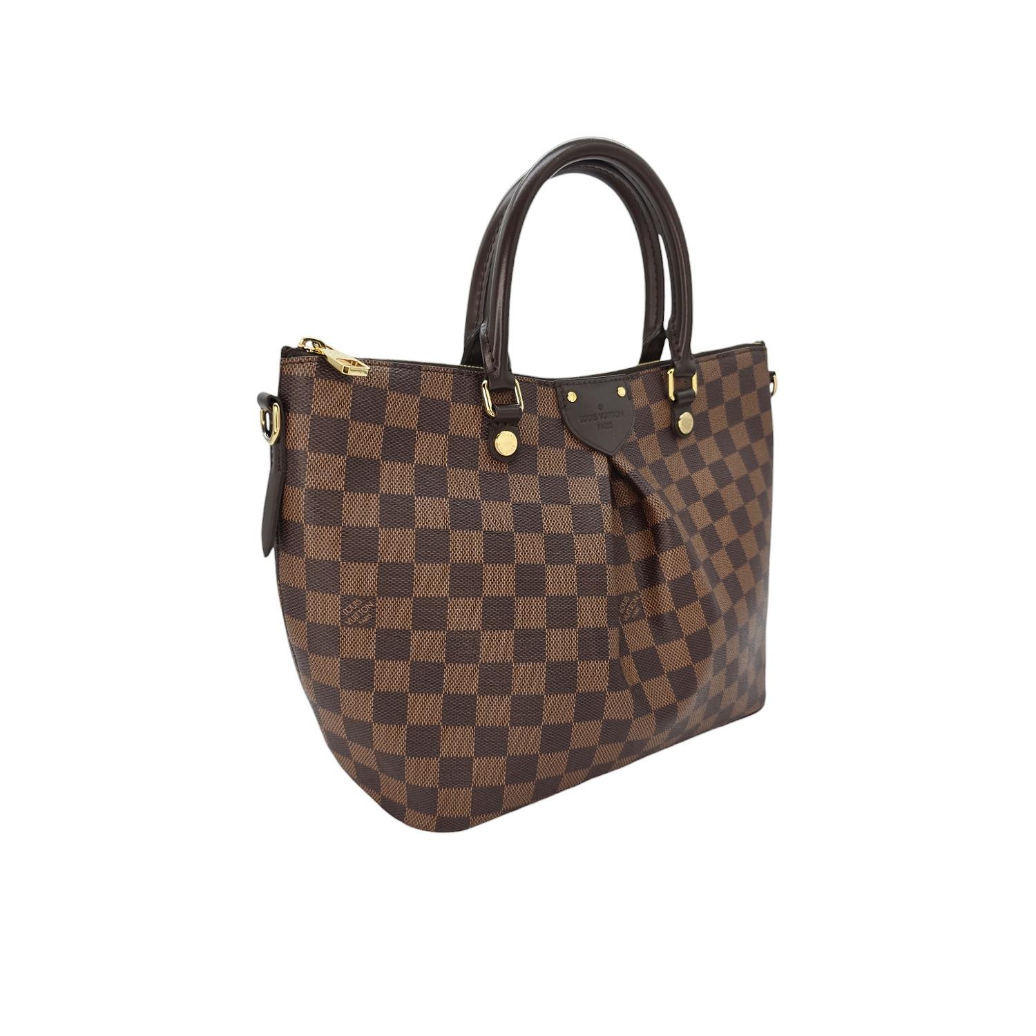 Black Louis Vuitton Damier Ebene Canvas Siena PM Satchel