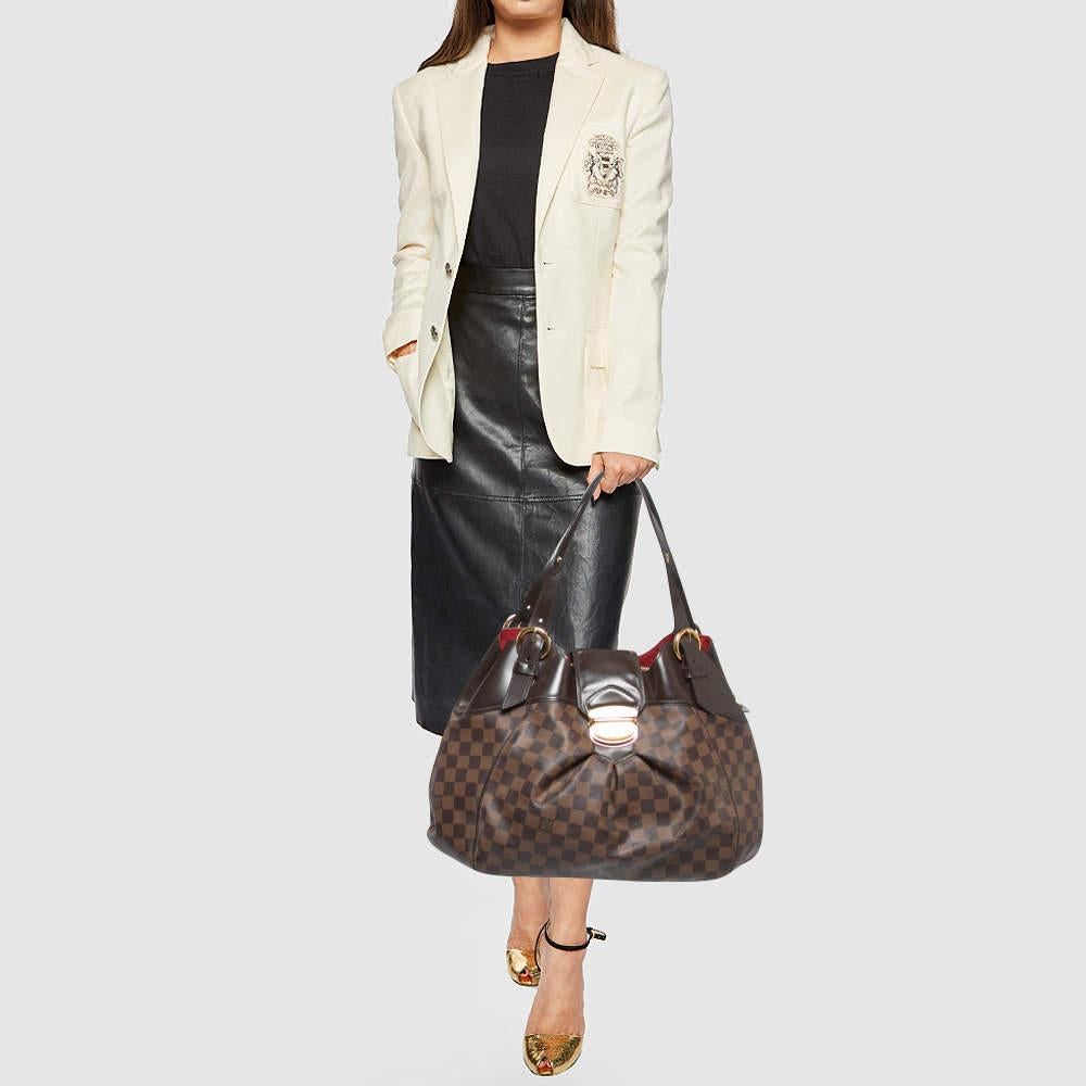Louis Vuitton Damier Ebene Canvas Sistina GM Bag In Good Condition For Sale In Dubai, Al Qouz 2