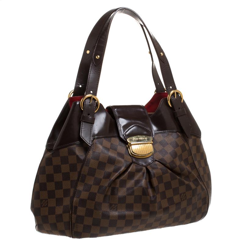 Louis Vuitton Damier Ebene Canvas Sistina GM Bag In Good Condition In Dubai, Al Qouz 2