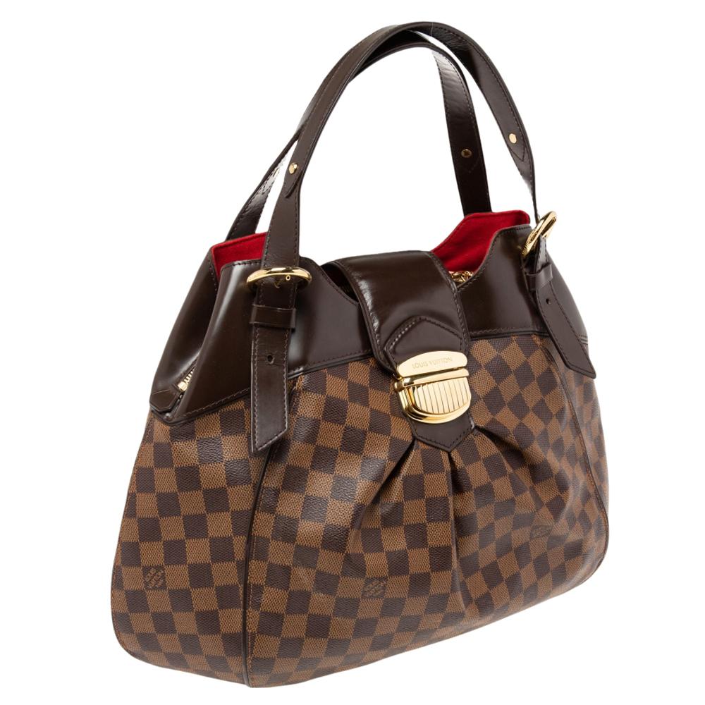 Louis Vuitton Damier Ebene Canvas Sistina GM Bag In Good Condition In Dubai, Al Qouz 2