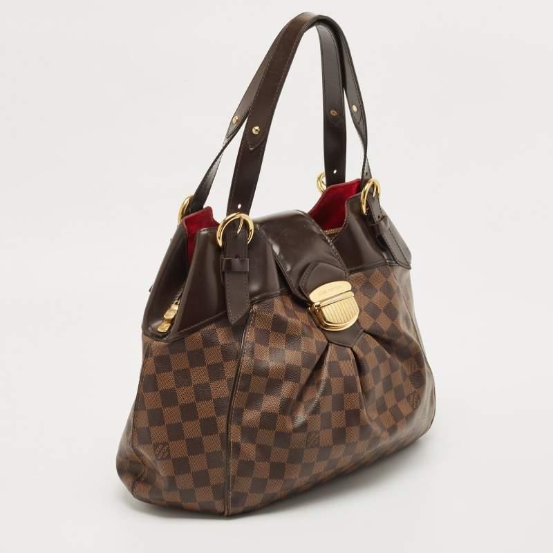 Women's Louis Vuitton Damier Ebene Canvas Sistina GM Bag For Sale