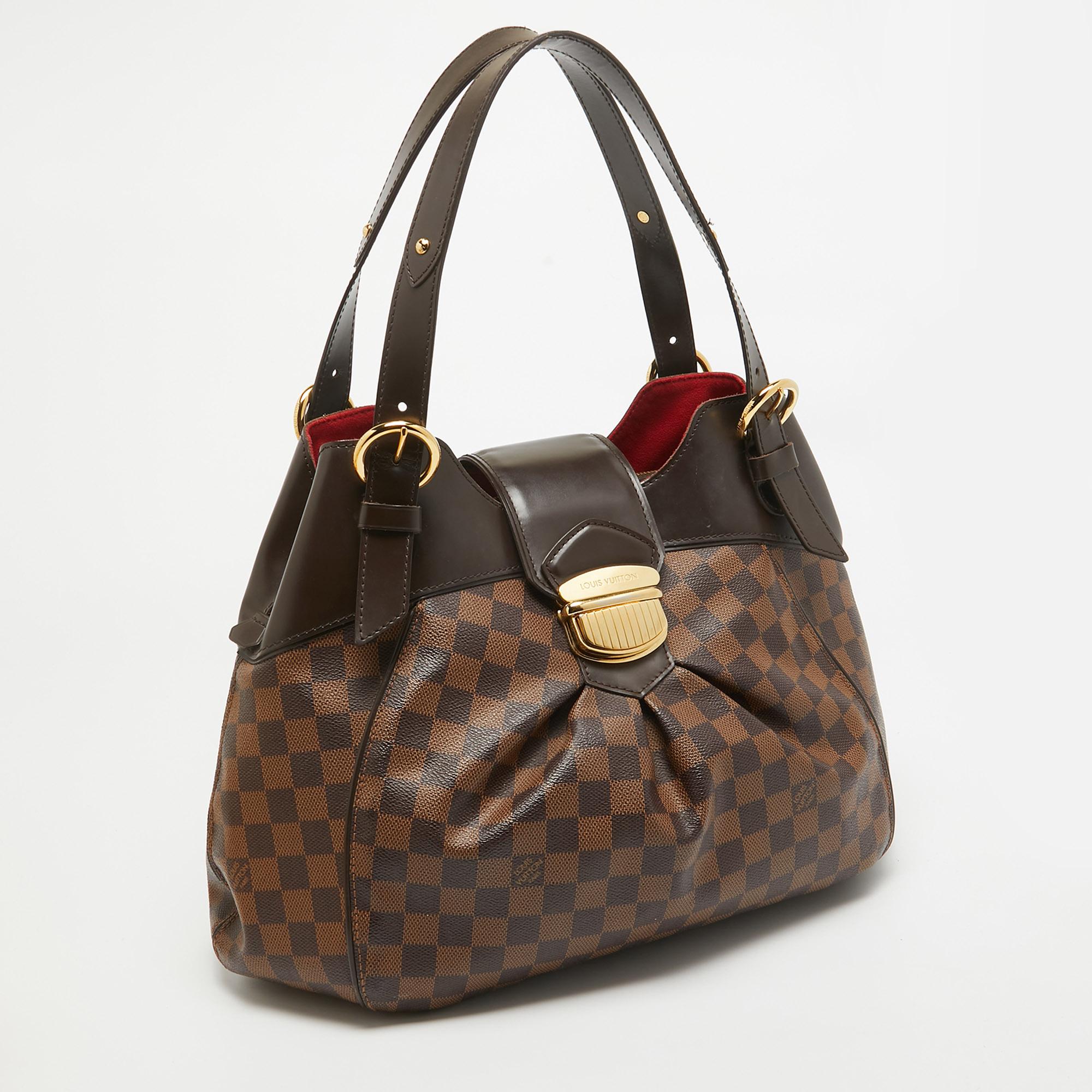 Louis Vuitton Damier Ebene Canvas Sistina MM Bag In Good Condition In Dubai, Al Qouz 2