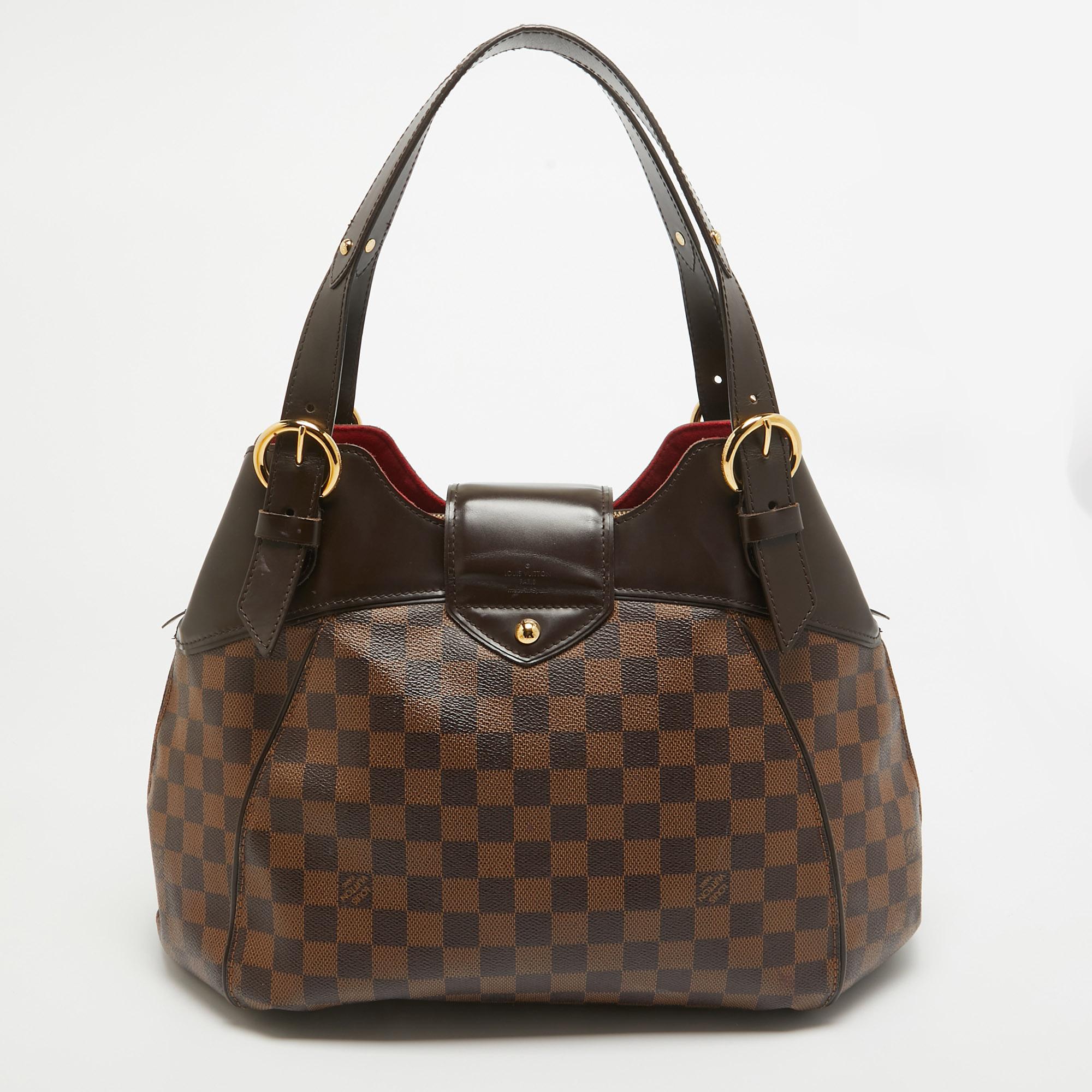 Women's Louis Vuitton Damier Ebene Canvas Sistina MM Bag
