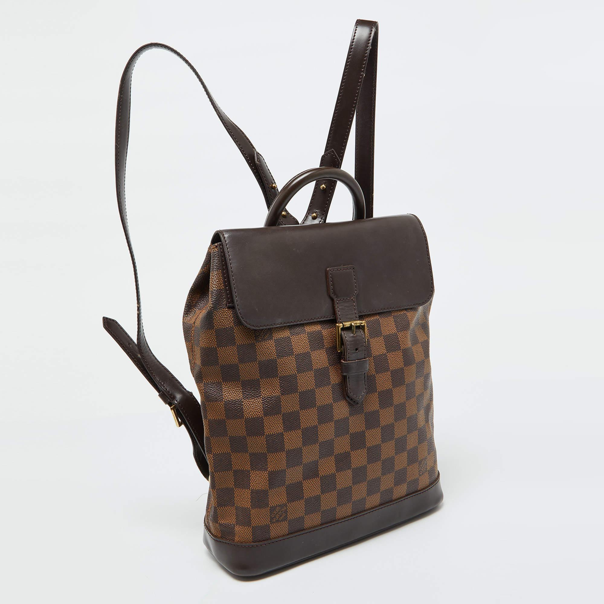 Black Louis Vuitton Damier Ebene Canvas Soho Backpack For Sale