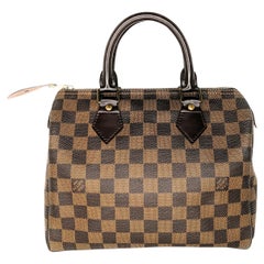 Louis Vuitton Damier Ebene Canvas Speedy 25 Bag