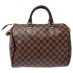 Louis Vuitton Damier Ebene Canvas Speedy 30 Bag