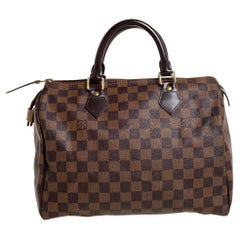 Used Louis Vuitton Damier Ebene Canvas Speedy 30 Bag