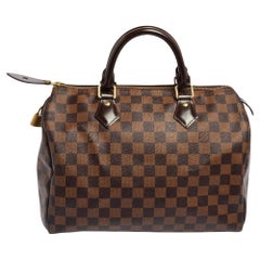 Used Louis Vuitton Damier Ebene Canvas Speedy 30 Bag