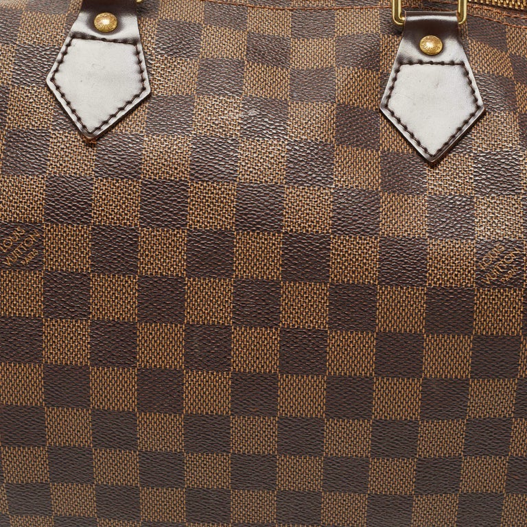 Louis Vuitton Damier Ebene Canvas Speedy 35 Bag at 1stDibs