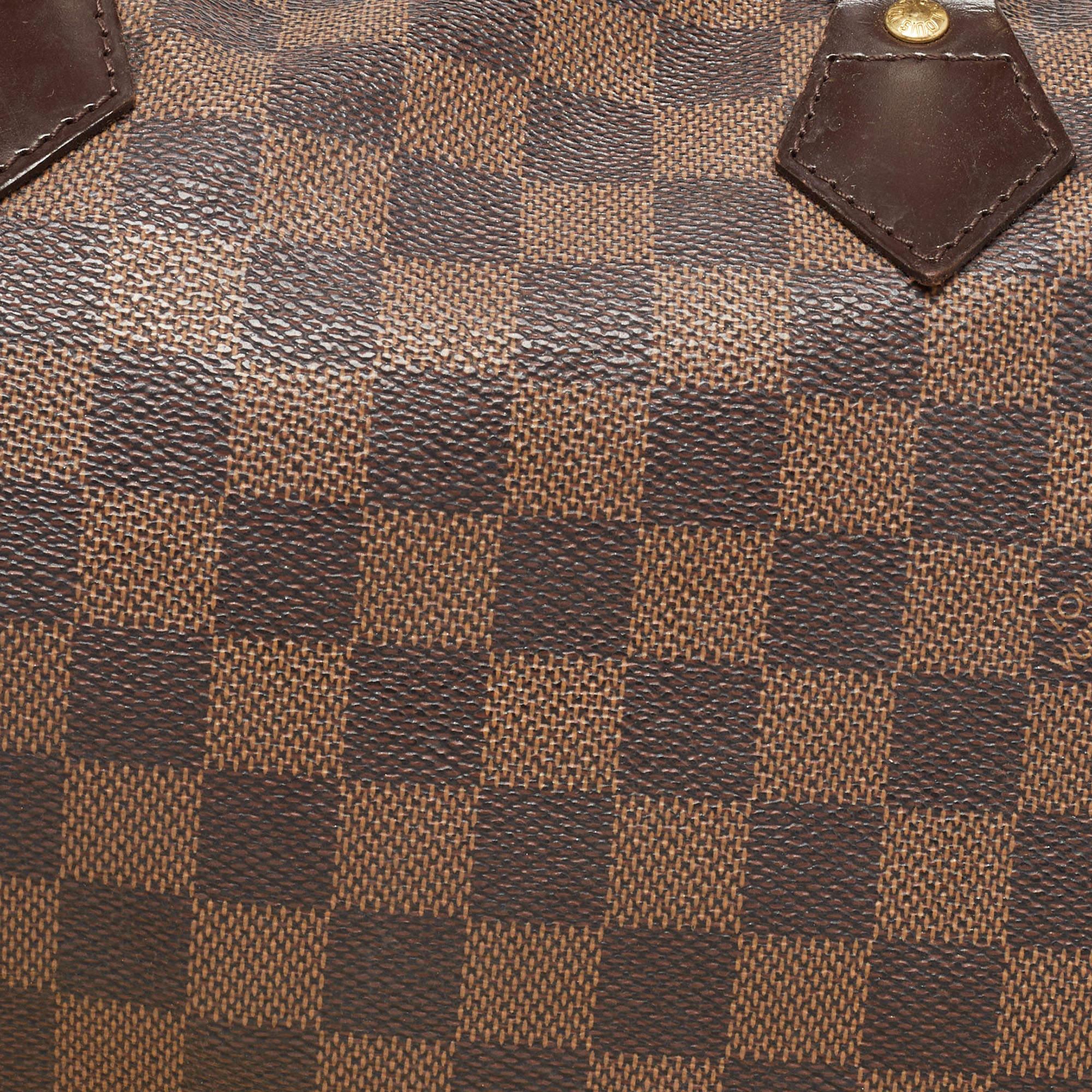 Louis Vuitton Damier Ebene Canvas Speedy 35 Bag For Sale 9