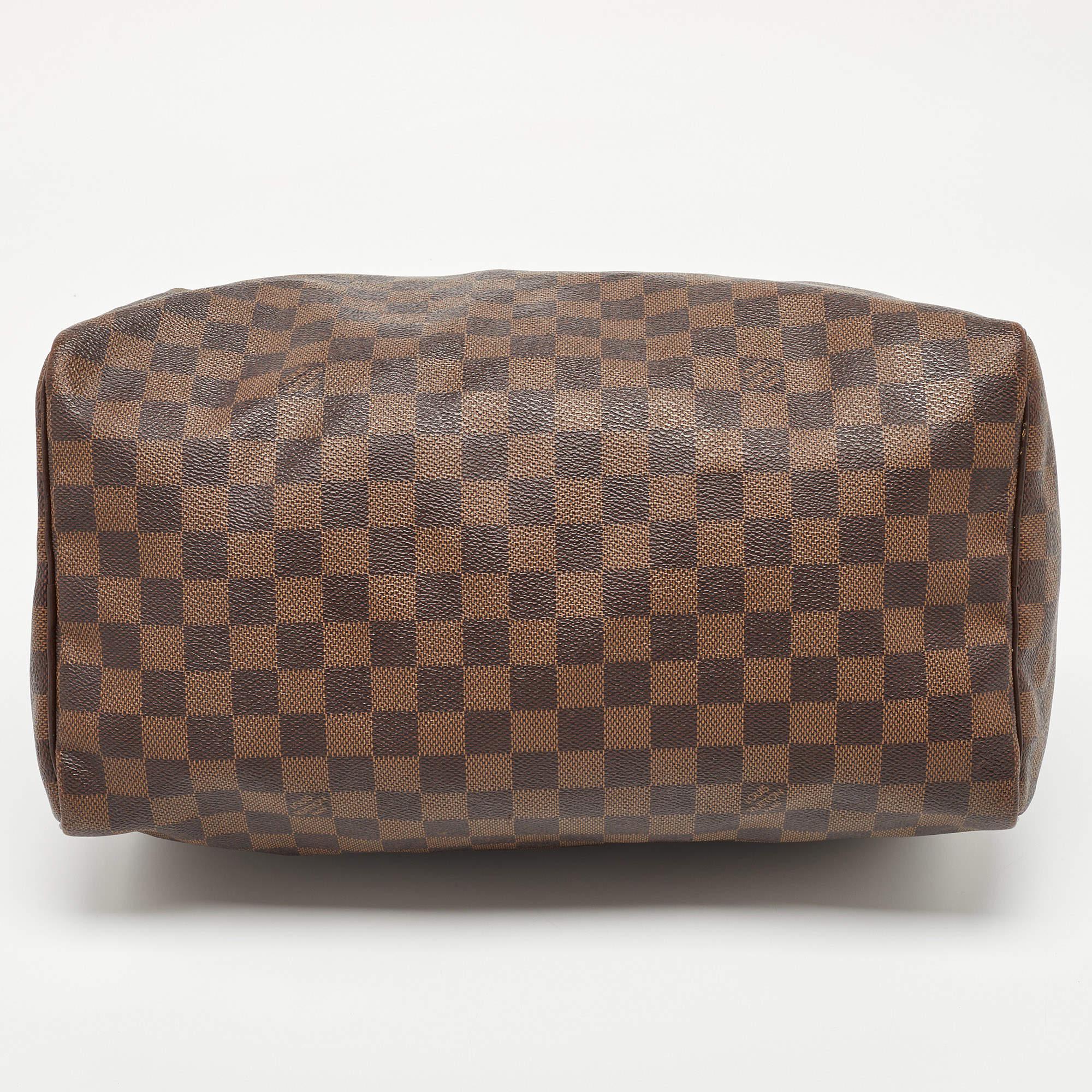 Louis Vuitton Damier Ebene Canvas Speedy 35 Bag For Sale 11