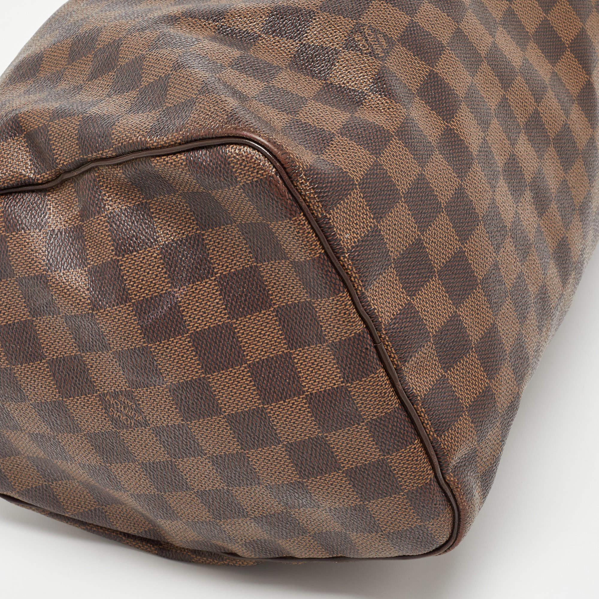 Louis Vuitton Damier Ebene Canvas Speedy 35 Bag For Sale 12