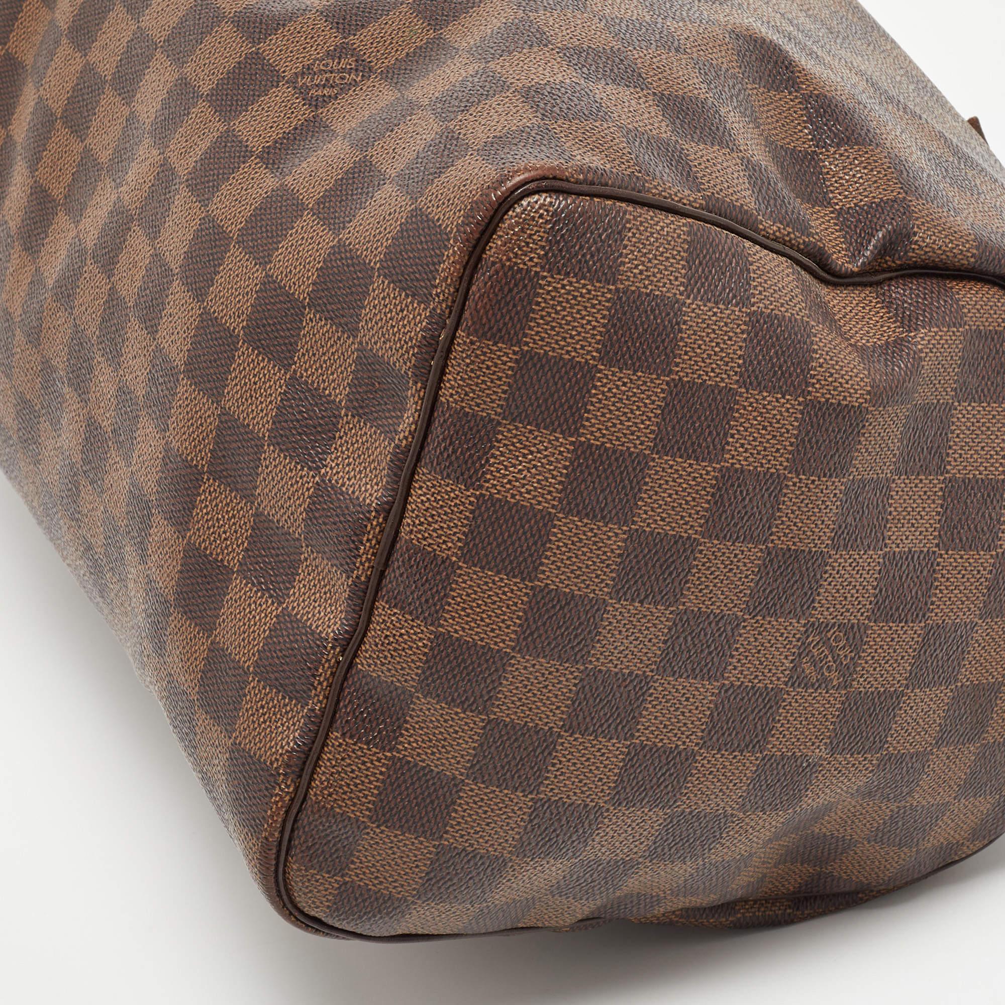 Louis Vuitton Damier Ebene Canvas Speedy 35 Bag For Sale 13