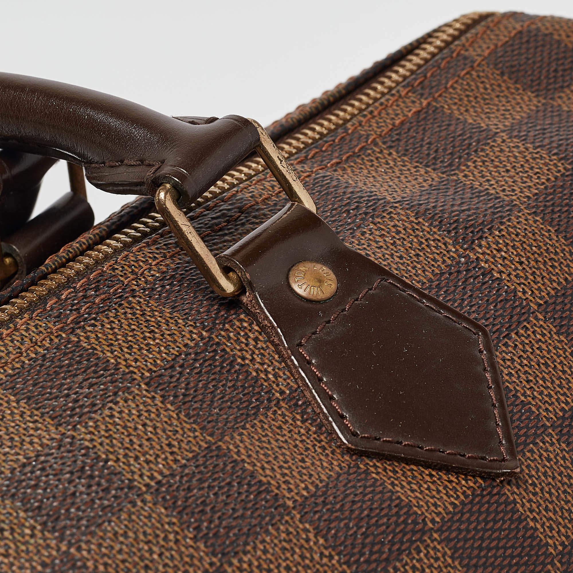 Louis Vuitton Damier Ebene Canvas Speedy 35 Bag For Sale 1