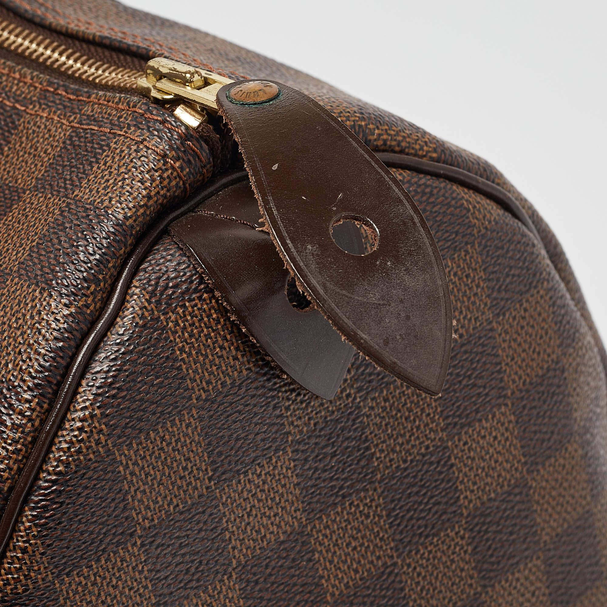 Louis Vuitton Damier Ebene Canvas Speedy 35 Bag For Sale 2