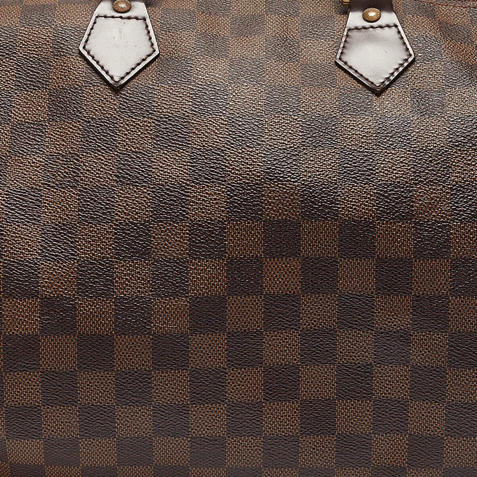 Louis Vuitton Damier Ebene Canvas Speedy 35 Bag For Sale 3
