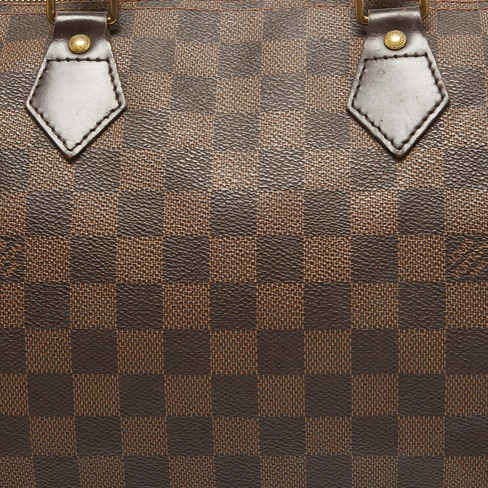 Louis Vuitton Damier Ebene Canvas Speedy 35 Bag For Sale 3