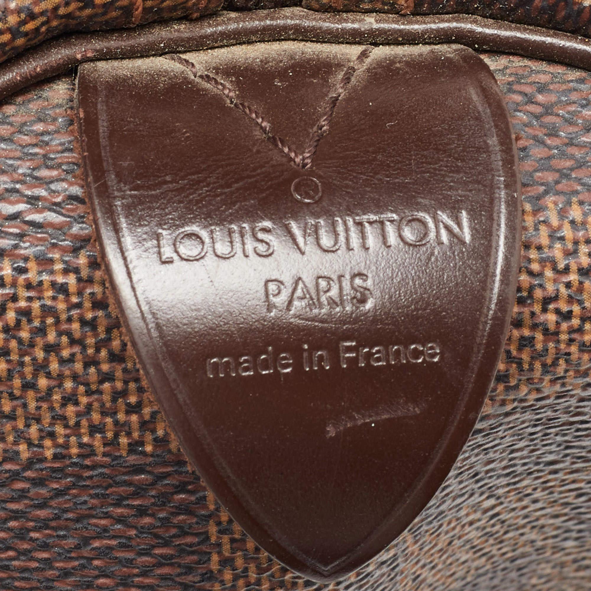 Louis Vuitton - Sac Speedy 35 en toile damier ébène en vente 4
