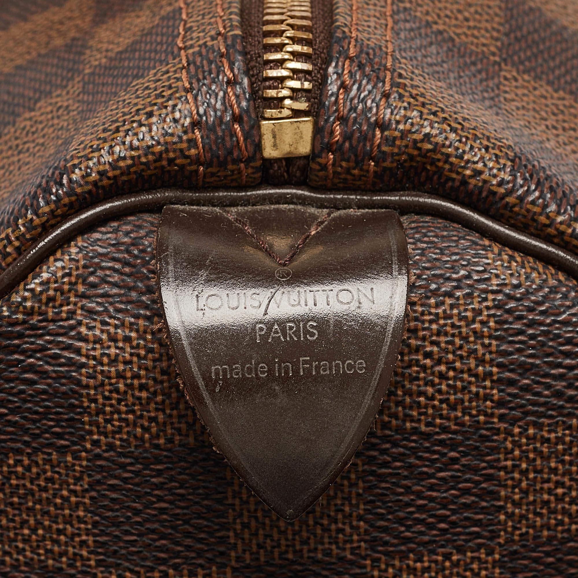 Louis Vuitton Damier Ebene Canvas Speedy 35 Bag For Sale 4