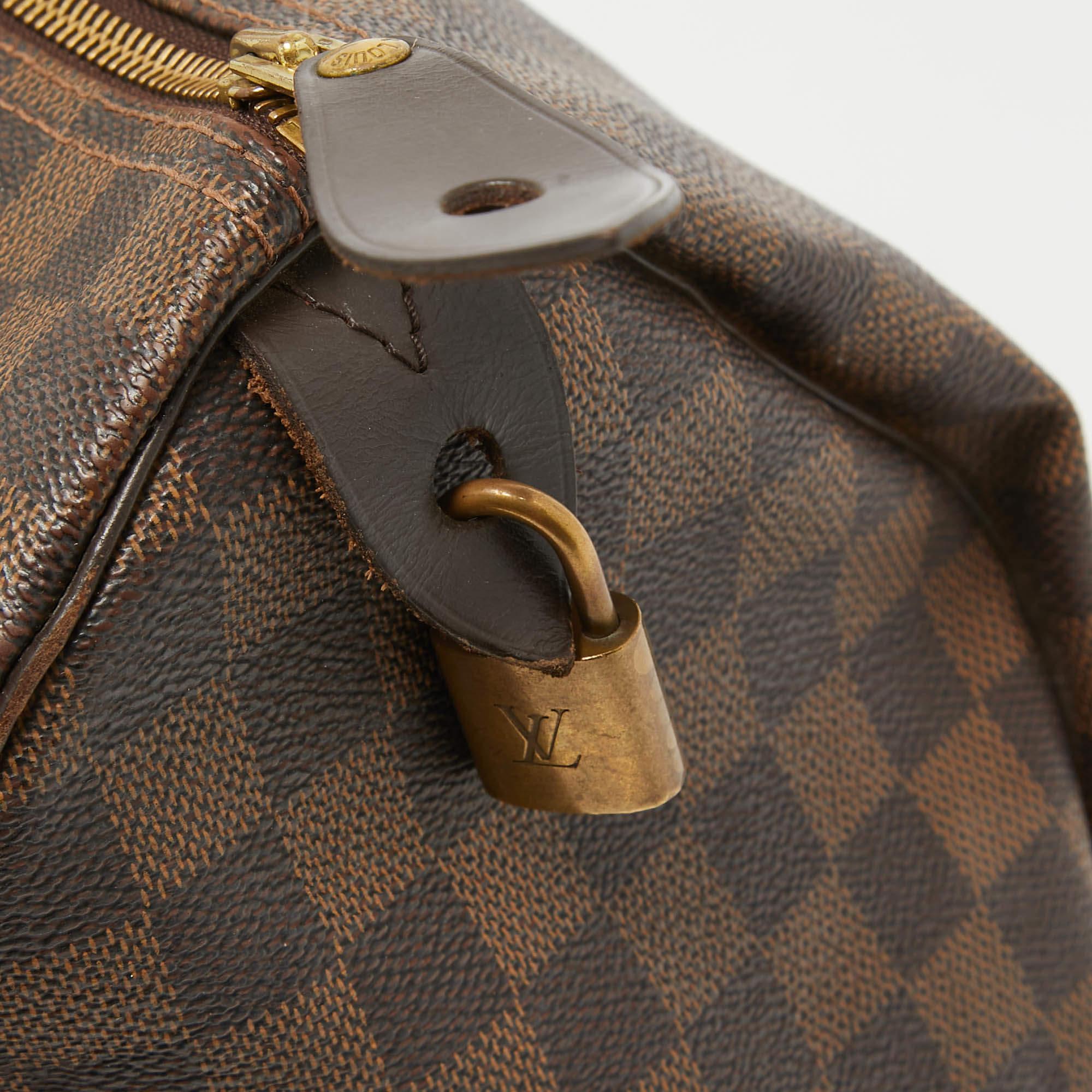 Louis Vuitton Damier Ebene Canvas Speedy 35 Bag For Sale 4