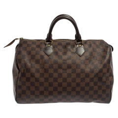 Used Louis Vuitton Damier Ebene Canvas Speedy 35 Bag