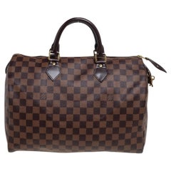 Louis Vuitton Damier Ebene Canvas Speedy 35 Bag