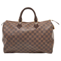 Louis Vuitton - Sac Speedy 35 en toile damier ébène
