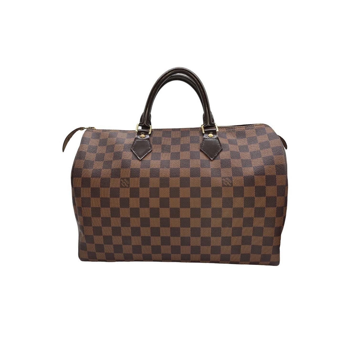 Louis Vuitton Damier Ebene Canvas Speedy 35 Satchel In Good Condition In Scottsdale, AZ