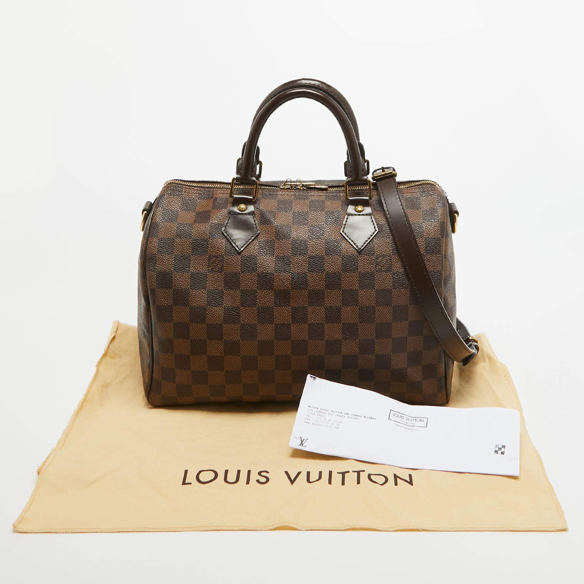 Louis Vuitton Damier Ebene Canvas Speedy Bandouliere 30 Bag 6